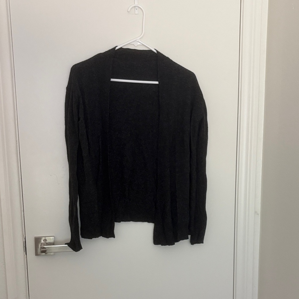 Gray wool Open-Front Women's Sweater